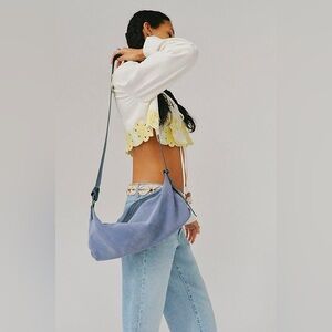 FREE PEOPLE | Plot Twist Crossbody Bag Blue Suede
